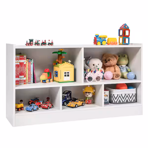 Home Depot Furniture Deals Costway White Kids 5‑Cube Toy Storage Cabinet
