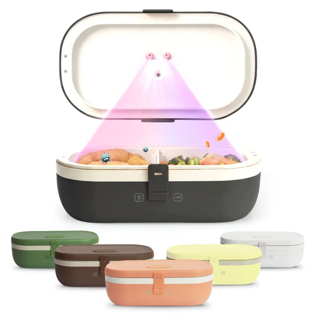 UVI Plus – SELF-HEATING LUNCH BOX WITH USB-C CORD AND UV LIGHT SANITIZER