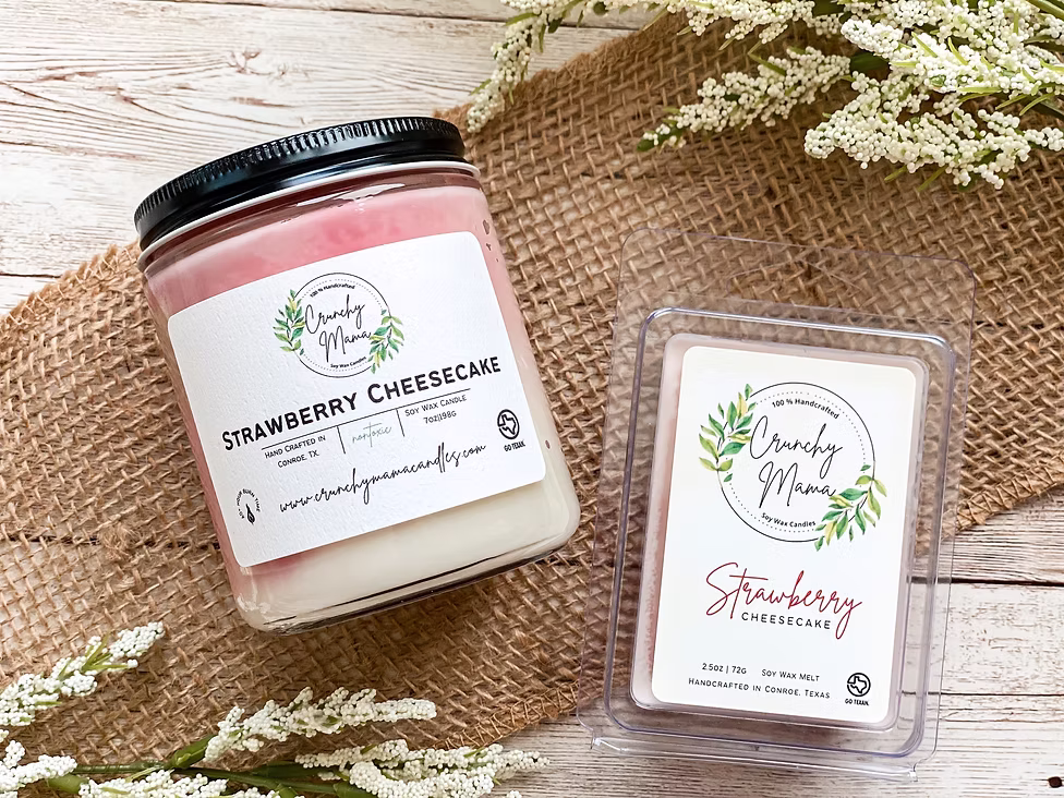 Strawberry Cheesecake-Crunchy Mama candles for College Dorm & First Apartment Essentials