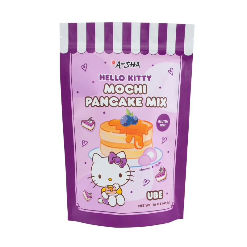 A-Sha Hello Kitty Ube Mochi Pancake mix-back-to-school meal and snack time