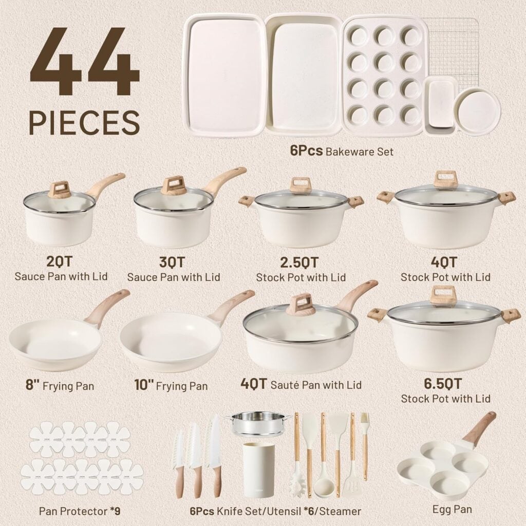 CAROTE Cookware Set pieces