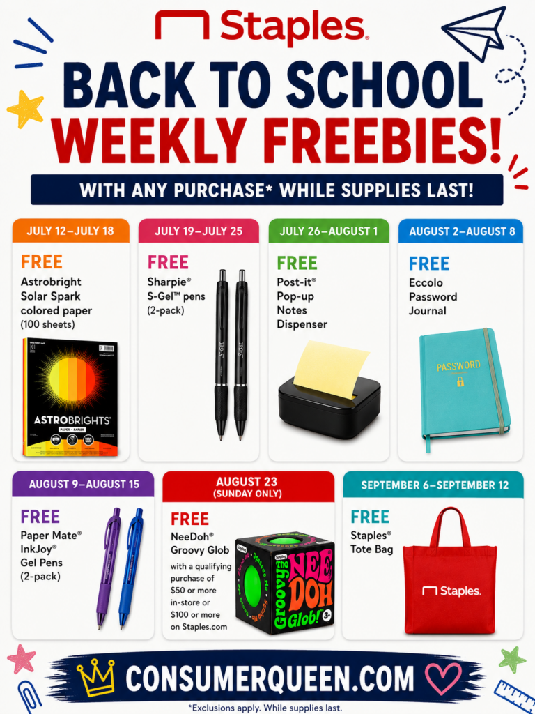 Staples Back to School Freebies