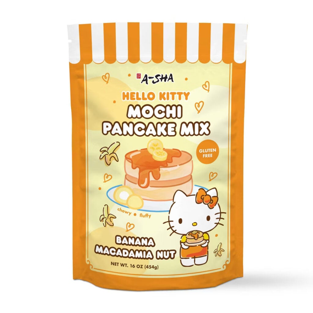 A-Sha Hello Kitty Macadamia Nut Banana Mochi Pancake mix-back-to-school meal and snack time