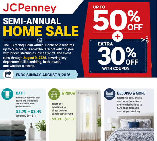 JC Penney Semi-Annual Home Sale