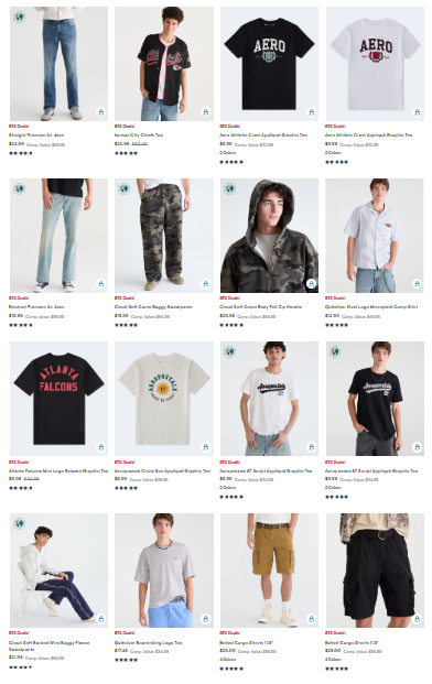 Aeropostale $10 and up Flash Sale men's items