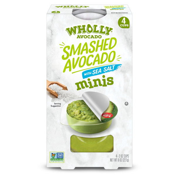 Wholly Avocado smashed avocado with sea salt mini 4 count-back-to-school meal and snack time