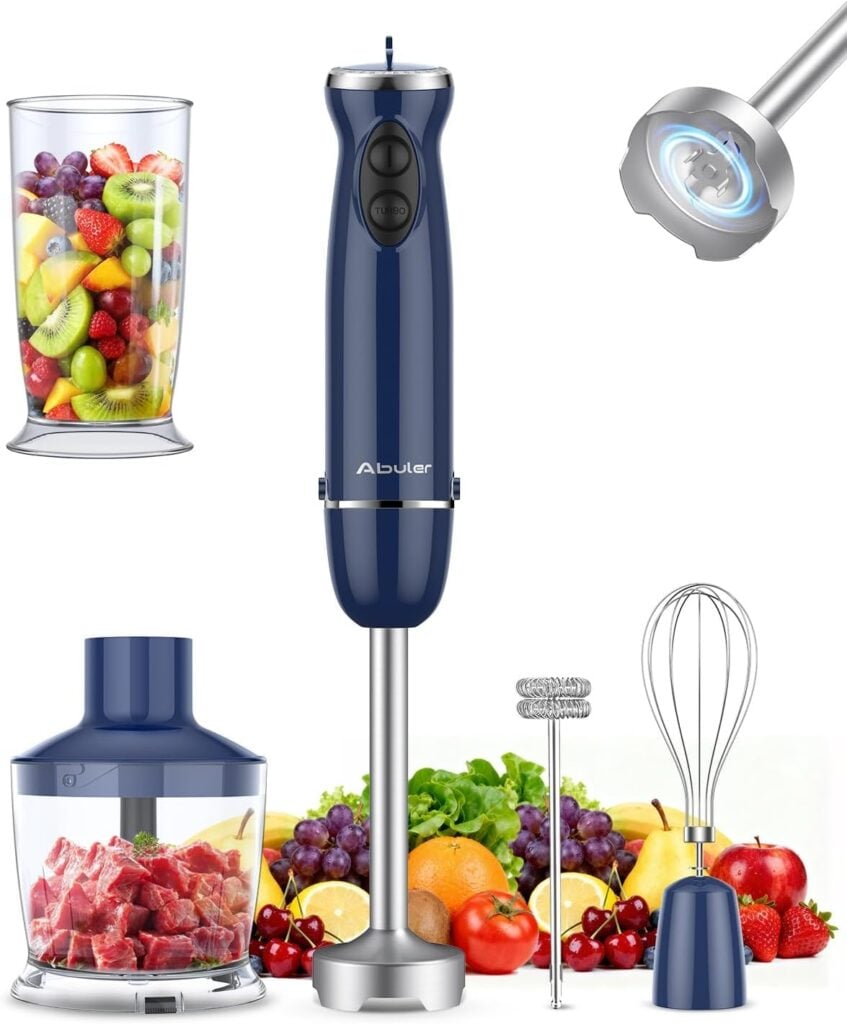 Abuler 5-in1 Immersion Blender for College Dorm & First Apartment Essentials