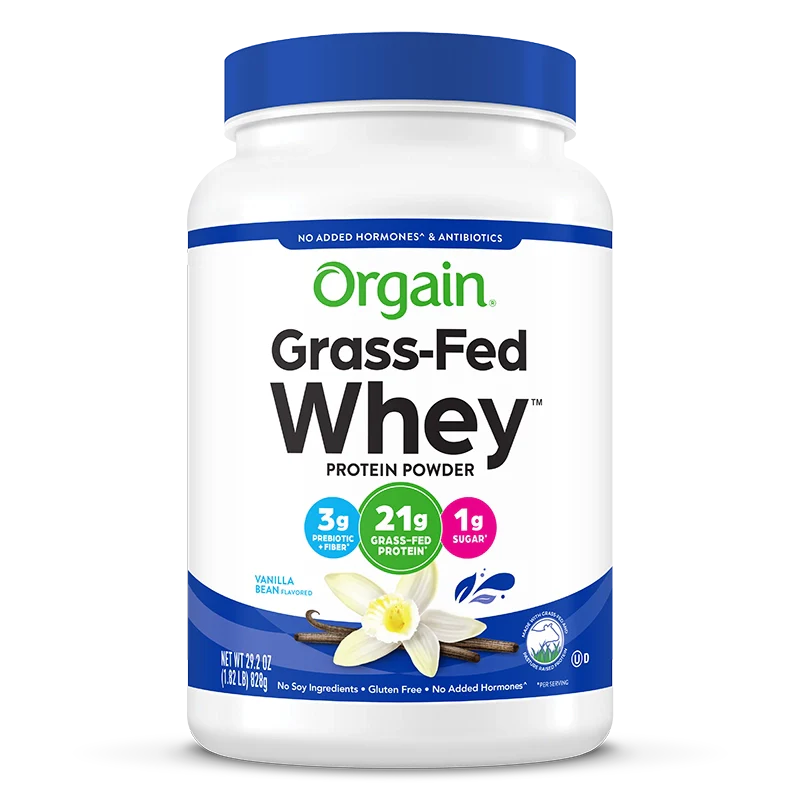 Orgain Grass Fed Whey Vanilla Protein Powder back-to-school meal and snack time