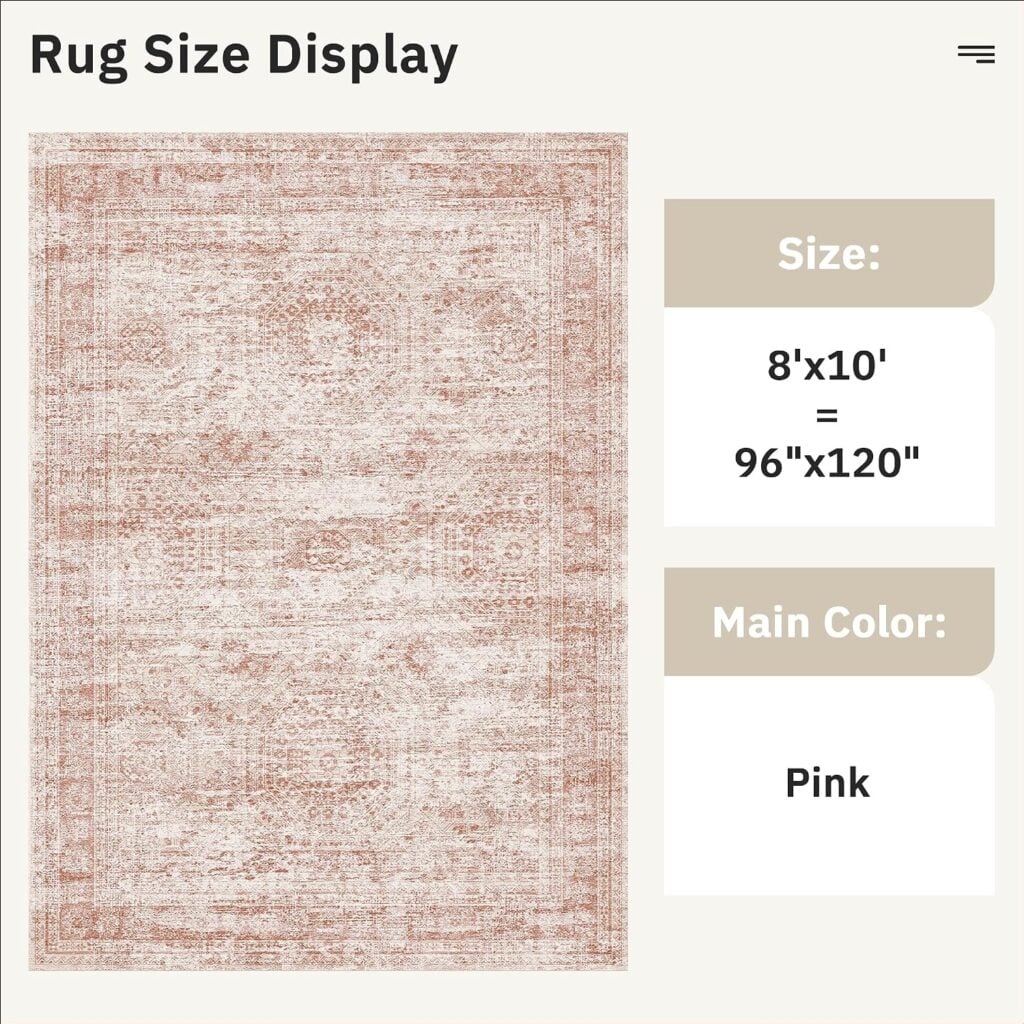 Soalmost Washable Rug measurements