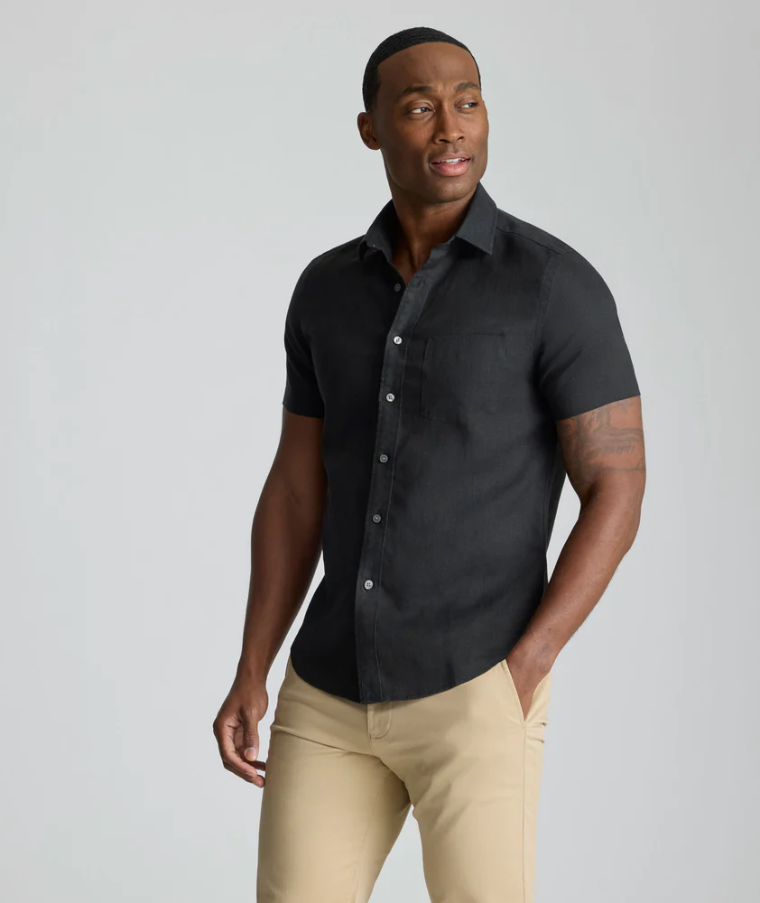 UNTUCKit Wrinkle-Resistant Linen Short-Sleeve Cameron Shirt-back-to-school style guide