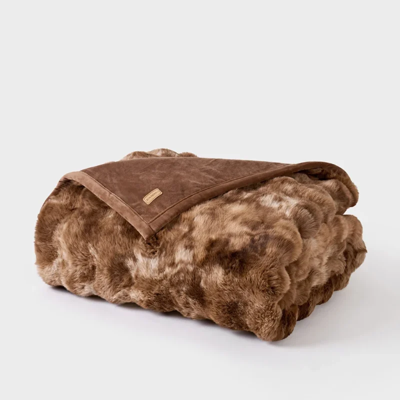 Evergrace Home® Ridgeline Faux Fur Throw Blanket College Dorm & First Apartment Essentials
