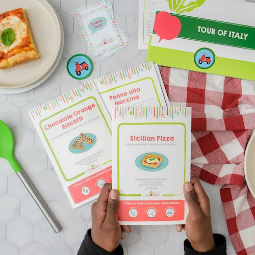 Raddish Kids Tour of Italy Global Kit for back-to-school meal and snack time