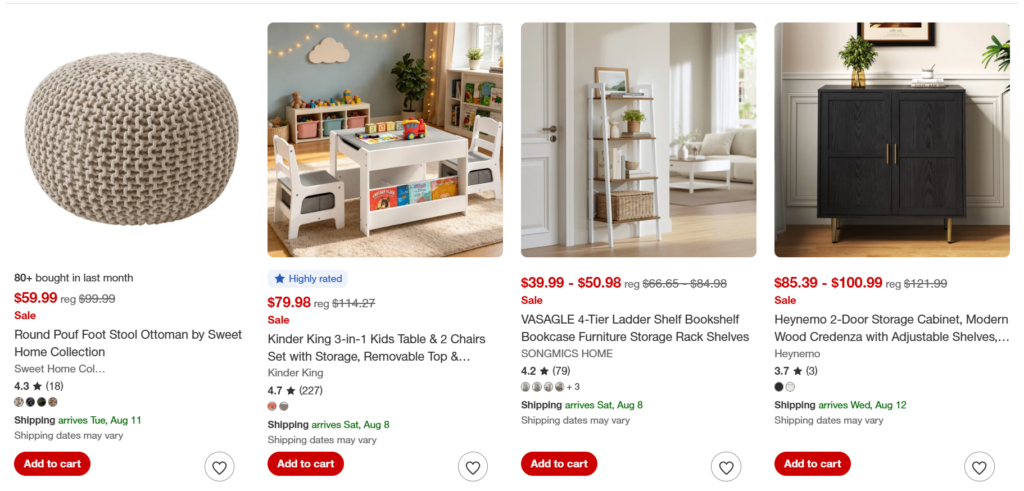 Target Furniture Sale items