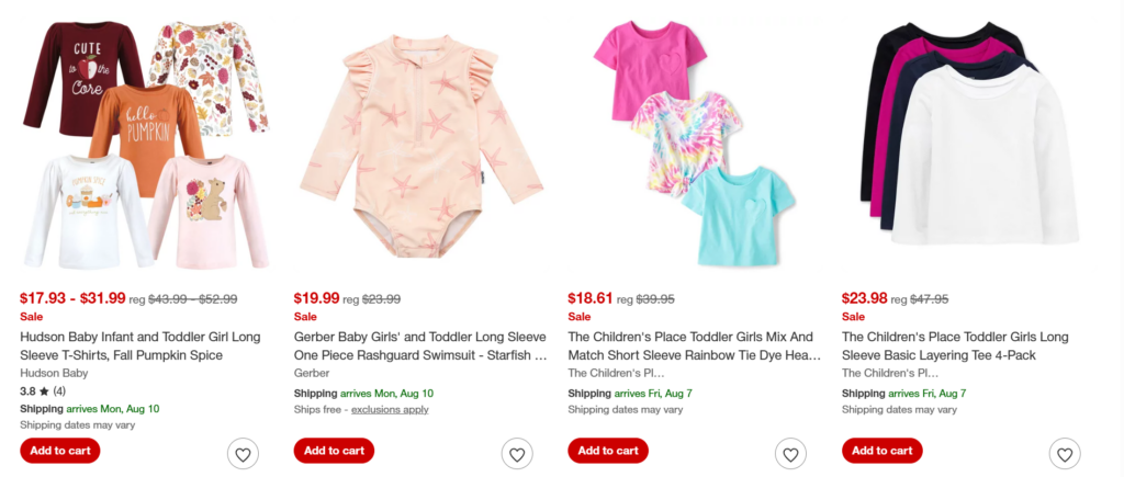 Target Kids Clothing girls