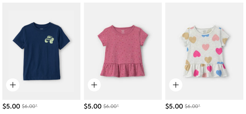 Carter's Back to School Sale shirts
