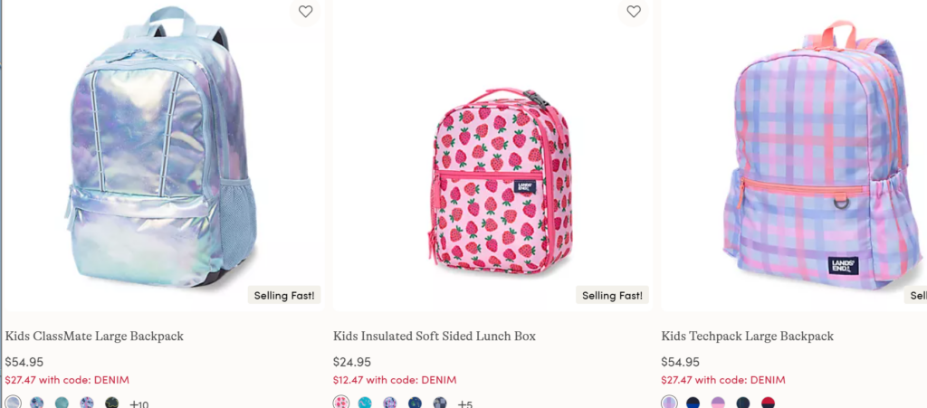 Lands’ End Sale backpacks