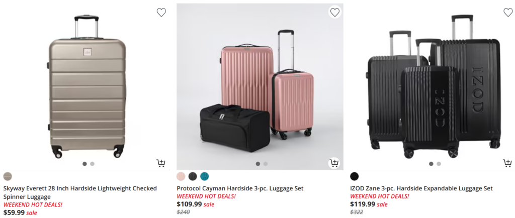 JCPenney Weekend Deals luggage