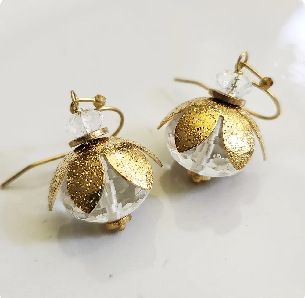 Sara Selah Quartz Flower Bauble Earrings