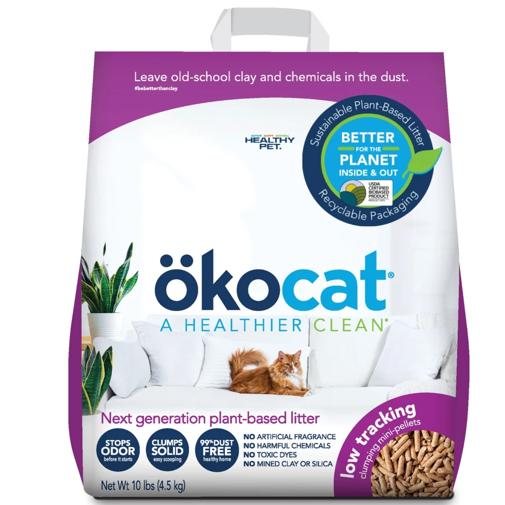 ökocat® Low Tracking, Less Mess Mini-Pellets Clumping Wood Cat Litter