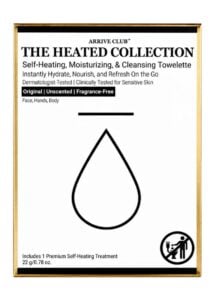 Arrive Club Heated Collection self-heating hydrating and cleansing towelette packet