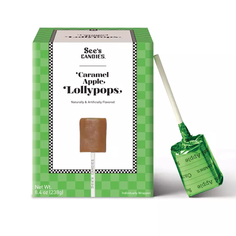 See’s- Caramel Apple Lollypops