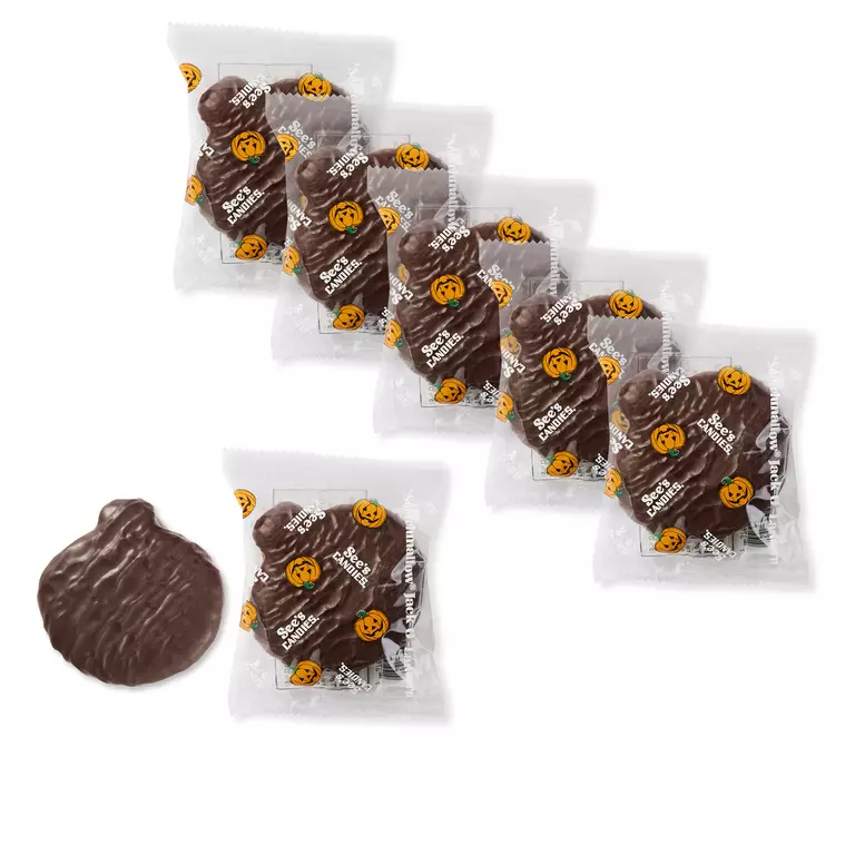 See's candies- Scotchmallow® Jack-O’-Lanterns (Pack of 6) for the Halloween Gift Guide